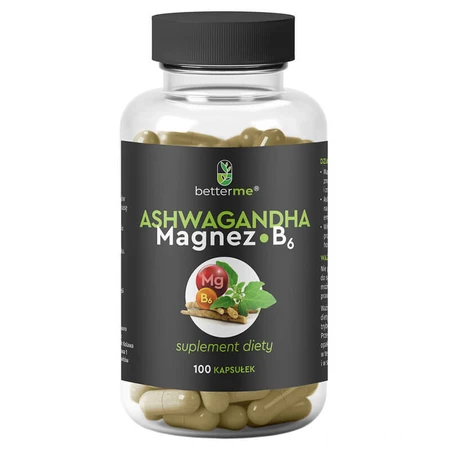 BetterMe Ashwagandha Magnesio B6, 100 cápsulas