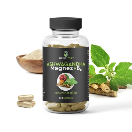 BetterMe Ashwagandha Magnesio B6, 100 cápsulas