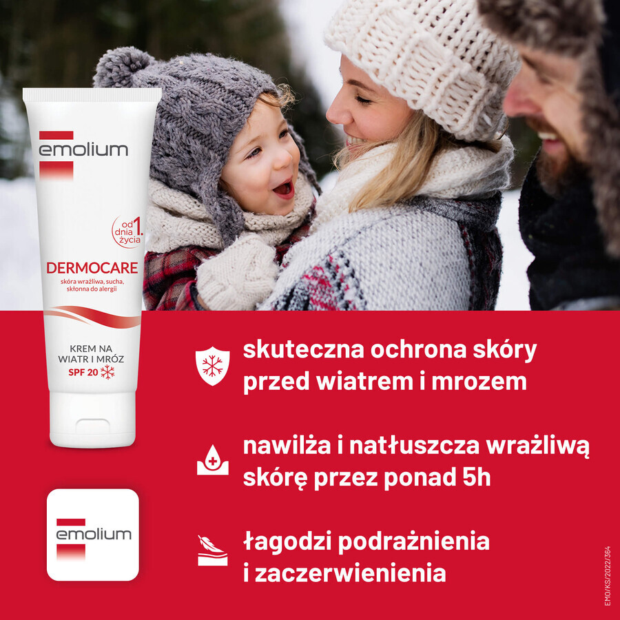 Set Emolium Dermocare, crema contra el viento y las heladas, a partir del día 1, FPS 20, 2 x 75 ml