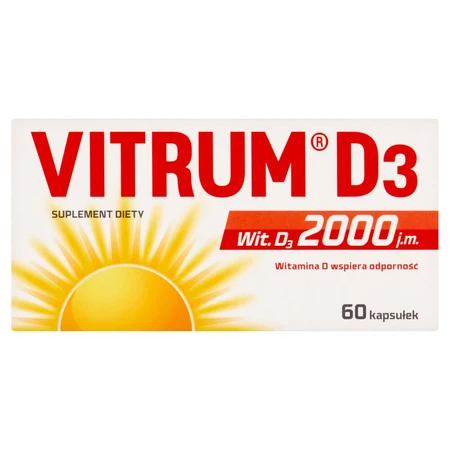 Vitrum D3 Forte, vitamina D 2000 UI, 60 cápsulas