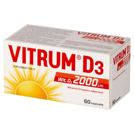 Vitrum D3 Forte, vitamina D 2000 UI, 60 cápsulas