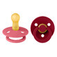 Bibs Colour, pacifier, rubber, round, size 2, Coral &amp; Ruby, from 6 months, 2 pieces
