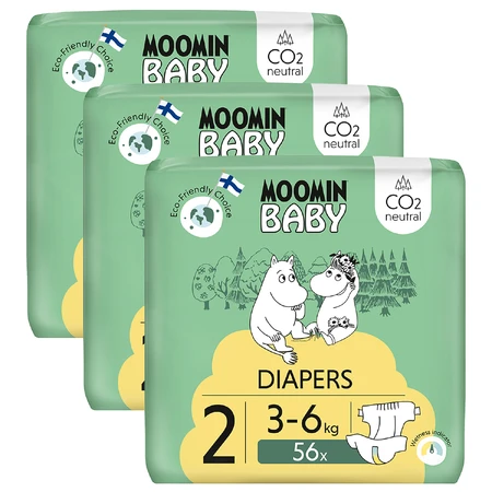 Moomin Baby, couches, taille 2, 3-6 kg, 168 pcs