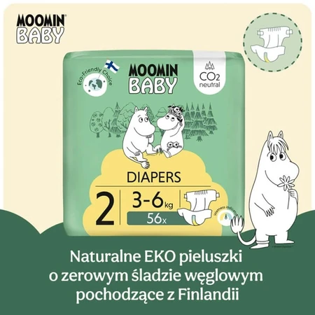 Moomin Baby, couches, taille 2, 3-6 kg, 168 pcs