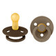 Bibs Colour, pacifier, rubber, round, size 2, Mocha &amp; Dark Oak, from 6 months, 2 pieces