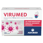 Virumed 1000 mg, poeder voor orale oplossing, zwarte reep smaak, 20 sachets Virumed 1000 mg, poeder voor orale oplossing, zwarte reep smaak, 20 sachets