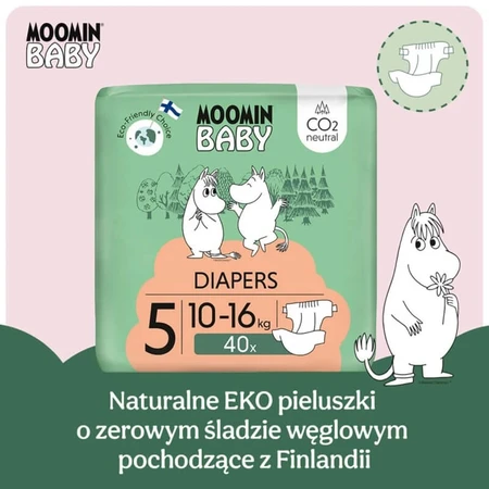 Moomin Baby, pañales, talla 5, 10-16 kg, caja de regalo, 120 unidades