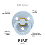 Bibs Colour, pacifier, rubber, round, size 2, Baby Blue, from 6 months, 1 piece