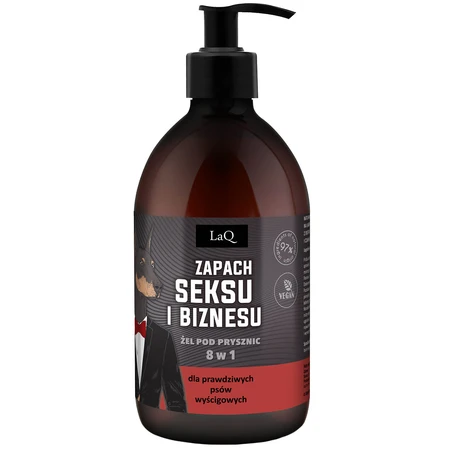 LaQ Doberman, gel de ducha 8en1, negro mate, 500 ml