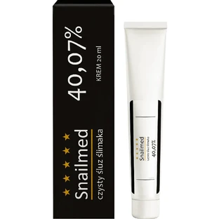 Snailmed Moco de Caracol Puro 40,07%, crema facial antiedad Perla Negra con moco de caracol natural y ácido hialurónico, 20 ml