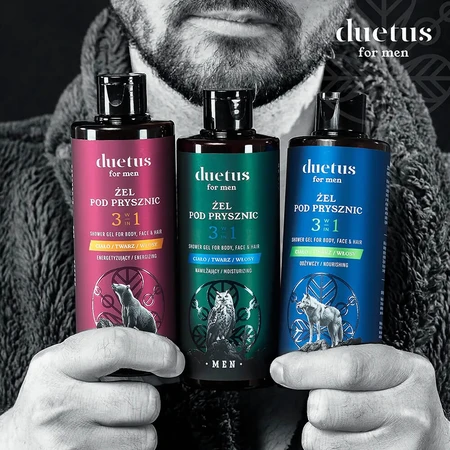 Duetus For Men, feuchtigkeitsspendendes Duschgel 3in1, 300 ml