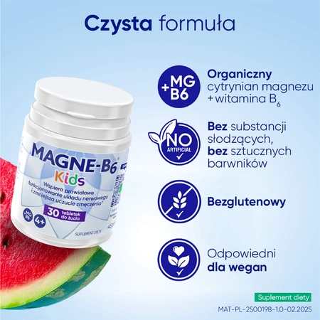 Magne-B6 Kids, a partir de 4 años, sabor sandía, 30 comprimidos masticables