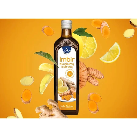 Oleofarm Jus de fruits du monde Gingembre avec curcuma et citron, 490 ml
