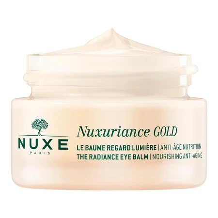 Nuxe Nuxuriance Gold Set, leuchtender Augenbalsam, trockene Haut, 2 x 15 ml + Kosmetiktasche gratis
