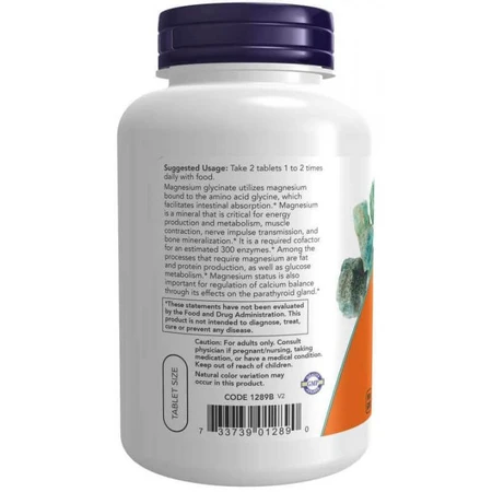 Now Foods Magnesium Glycinate 180 comprimés