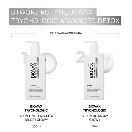Biovax Trychologic Advanced Detox, shampoo voor haar en hoofdhuid, 200 ml