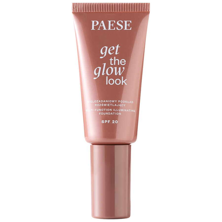 Paese Get The Glow Look, fondotinta illuminante multi-tasking, 3N beige caldo, 30 ml