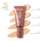 Paese Get The Glow Look, fondotinta illuminante multi-tasking, 3N beige caldo, 30 ml