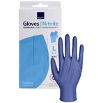 Abena, gants en nitrile, non stériles, non poudrés, bleus, taille L, 20 pièces Abena, gants en nitrile, non stériles, non poudrés, bleus, taille L, 20 pièces