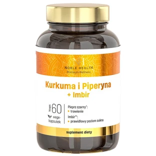 Noble Health Kurkuma en Piperine + Gember, 60 plantaardige capsules