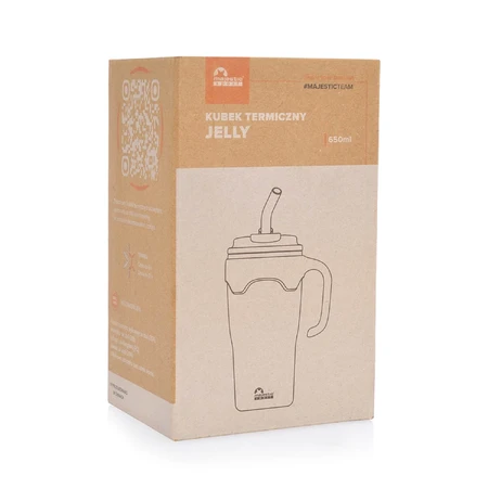 Majestic Sport, taza térmica con pajita Jelly, negra, 650 ml