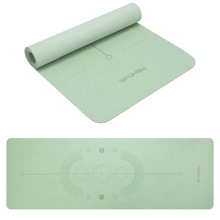 Spokey Mandala, tapis d'exercice, antidérapant, vert clair, 1 pièce