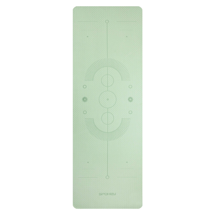 Spokey Mandala, alfombrilla de ejercicios, antideslizante, verde claro, 1 pieza