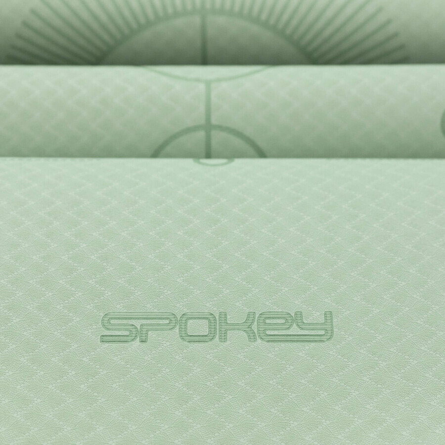 Spokey Mandala, alfombrilla de ejercicios, antideslizante, verde claro, 1 pieza