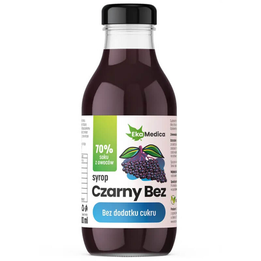EkaMedica Black Elderberry Syrup, no sugar added, 300 ml
