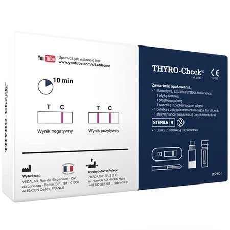 LabHome Thyro-Check, análisis de sangre para niveles elevados de TSH, diagnóstico de hipotiroidismo, 1 unidad