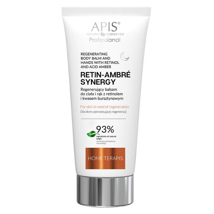 Apis Professional Retin Ambre Synergy, regenerating body and hand lotion with retinol and succinic acid, for night, 200 ml