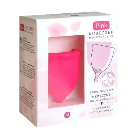 Rosa, copa menstrual, talla M, 1 unidad