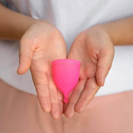 Rosa, copa menstrual, talla M, 1 unidad