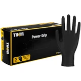Thor Power Grip, guantes de nitrilo, no estériles, sin polvo, negros, talla S, 50 unidades