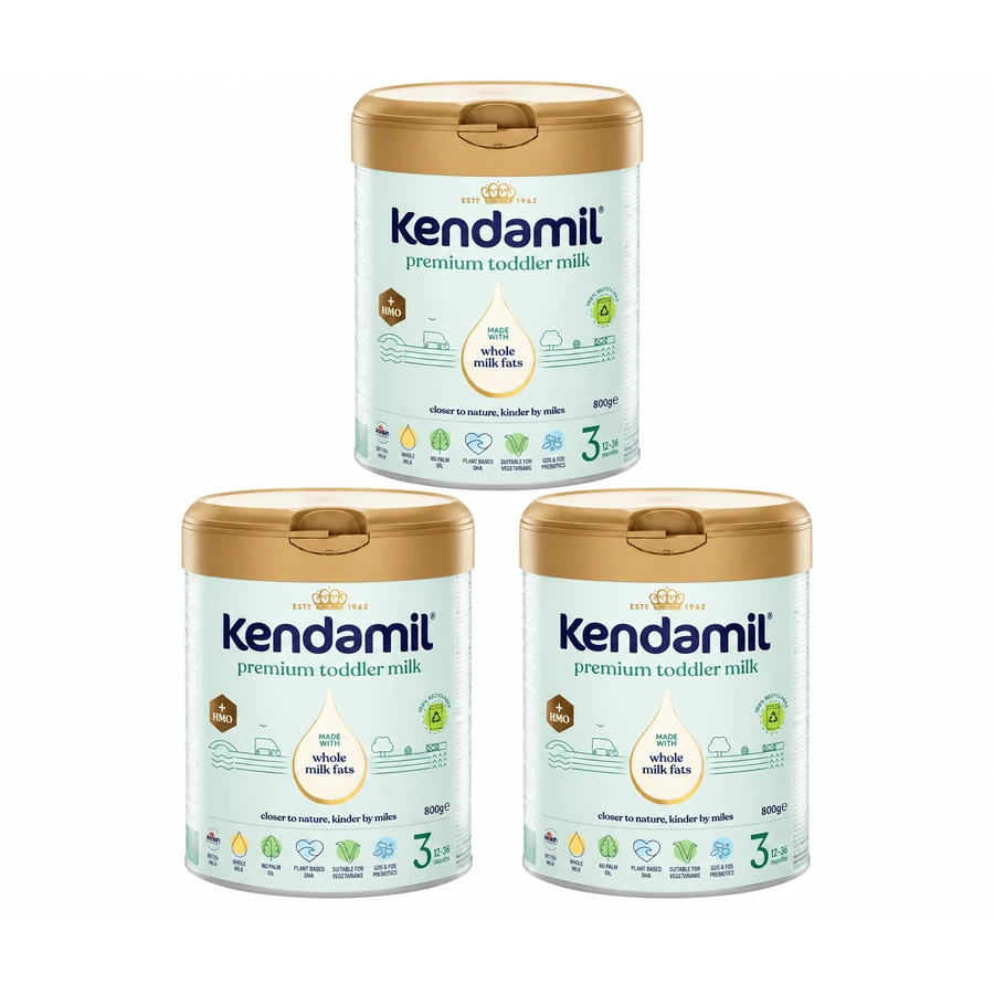 Kendamil Premium 3 HMO+ set, milk for junior, after 12 months, 3 x 800 g