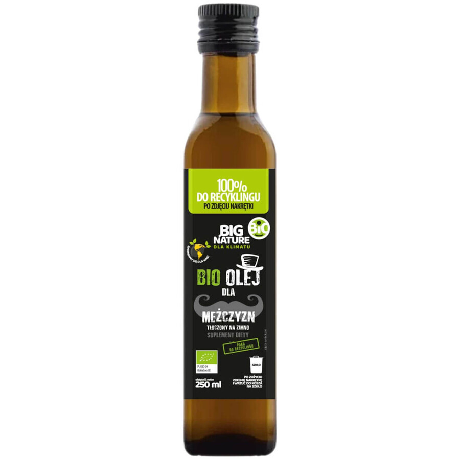 Big Nature Aceite Bio para Hombre, prensado en frío, 250 ml