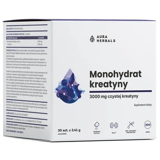 Aura Herbals Creatine, monohydraat, 30 builtjes x 3,41 g