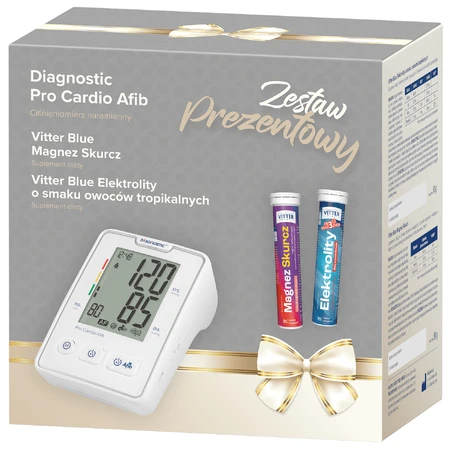 Diagnostic kit, Pro Cardio Afib, automatic upper arm blood pressure monitor + Vitter Blue Magnesium Shrink, 20 effervescent tablets + Vitter Blue Electrolytes, 20 effervescent tablets