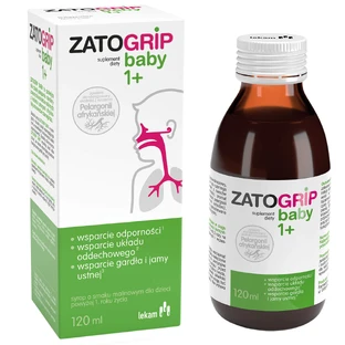 ZatoGrip Baby 1+, syrup for children, raspberry flavor, 120 ml