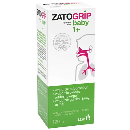 ZatoGrip Baby 1+, syrup for children, raspberry flavor, 120 ml