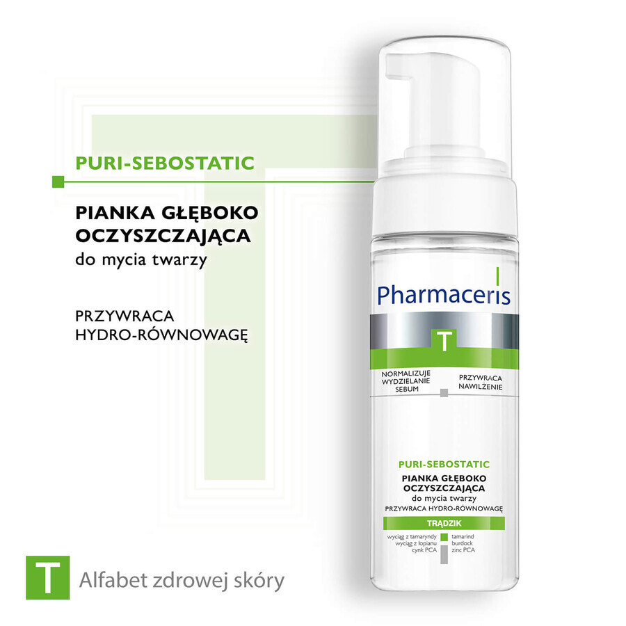 Pharmaceris T Puri-Sebostatic set, deep cleansing facial cleansing foam, restores hydro balance, 2 x 150 ml Pharmaceris T Puri-Sebostatic set, deep cleansing facial cleansing foam, restores hydro balance, 2 x 150 ml