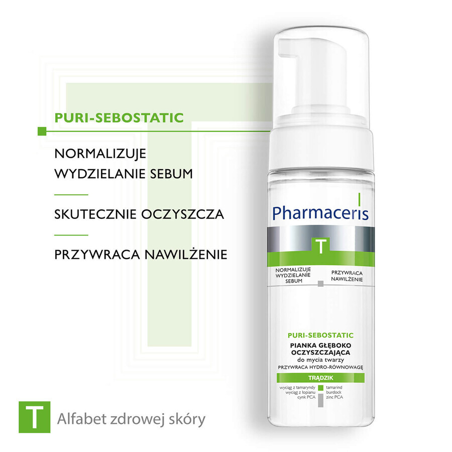 Pharmaceris T Puri-Sebostatic set, deep cleansing facial cleansing foam, restores hydro balance, 2 x 150 ml Pharmaceris T Puri-Sebostatic set, deep cleansing facial cleansing foam, restores hydro balance, 2 x 150 ml