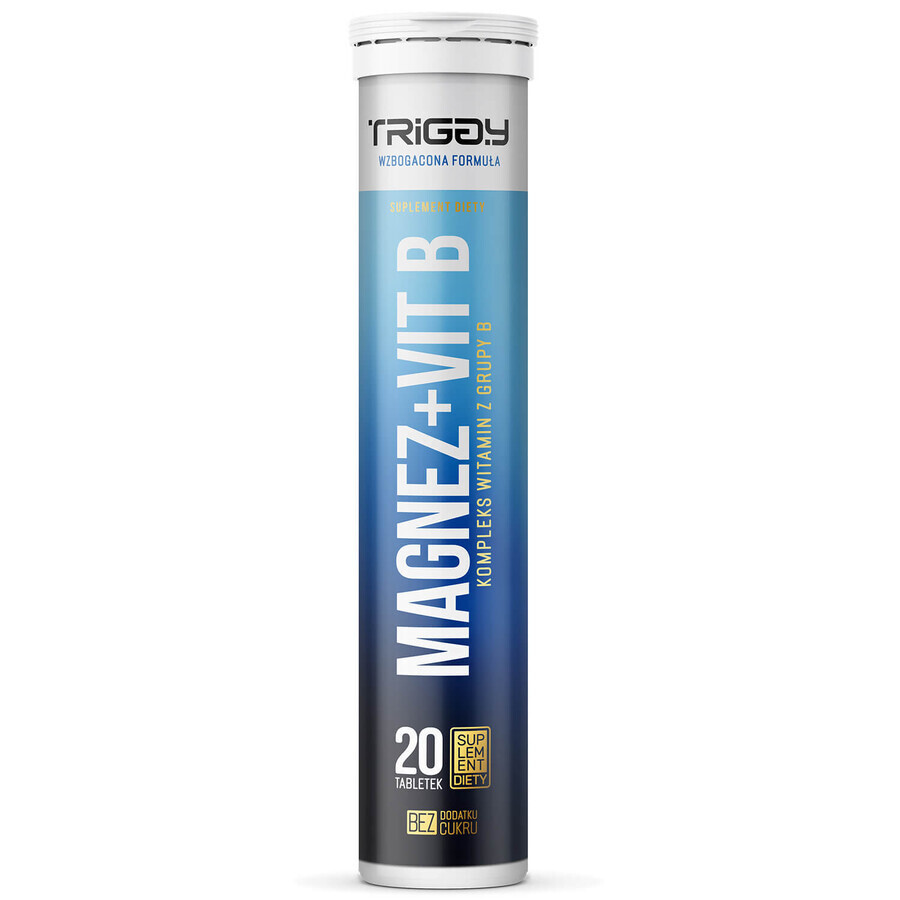 Triggy Magnesio + Vit. B, sabor grosella negra, 20 comprimidos efervescentes