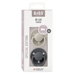 Slabbetjes De Lux, fopspeen, siliconen, rond, one-size, Sand & Iron, 0-36 maanden, 2 stuks Slabbetjes De Lux, fopspeen, siliconen, rond, one-size, Sand & Iron, 0-36 maanden, 2 stuks