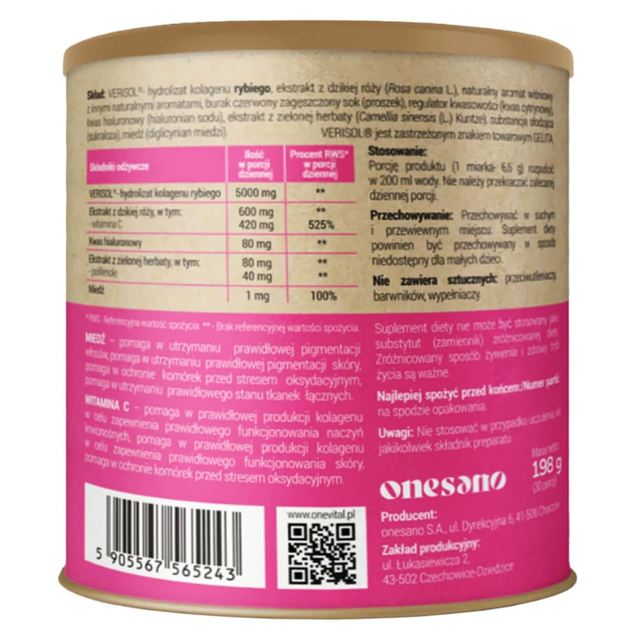 OneVital Colágeno, sabor cereza, 198 g