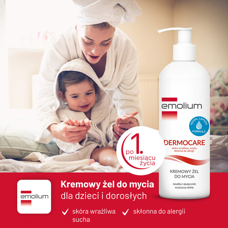 Set Emolium Dermocare, gel lavant crémeux, à partir de 1 mois, 3 x 400 ml
