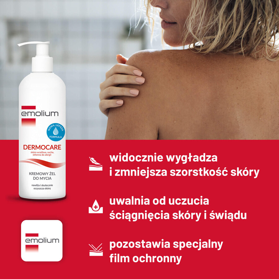 Set Emolium Dermocare, gel lavant crémeux, à partir de 1 mois, 3 x 400 ml