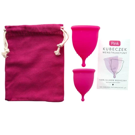 Pink, menstrual cup, size S and M, 2 pieces