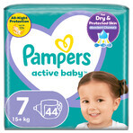 Pampers Active Baby, couches, taille 7, plus de 15 kg, 44 pièces Pampers Active Baby, couches, taille 7, plus de 15 kg, 44 pièces