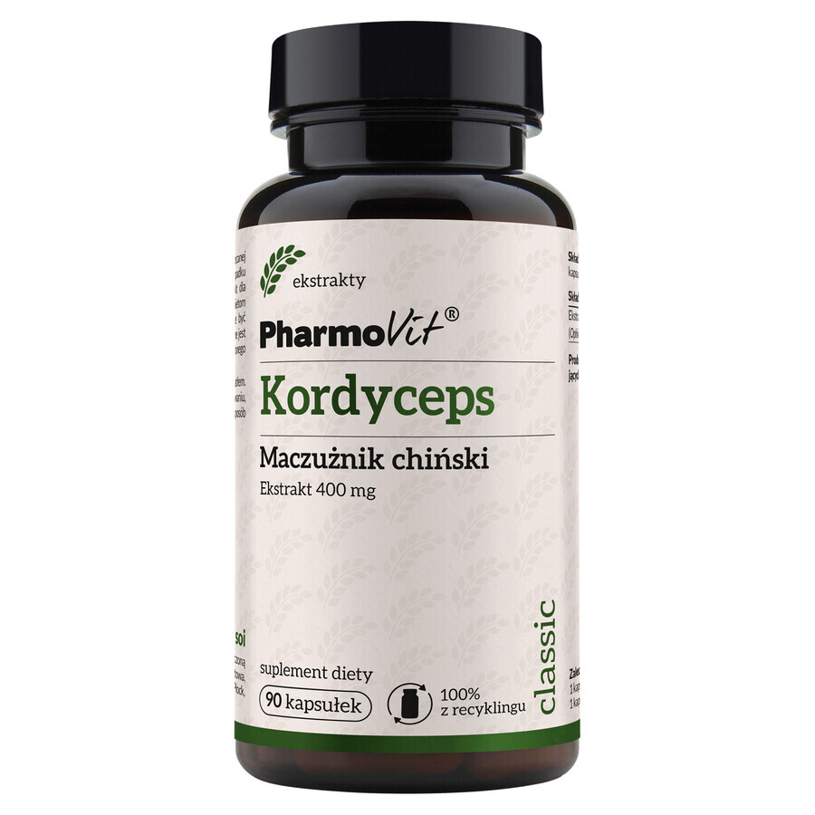 PharmoVit Cordyceps, Chinese mace 400 mg, 90 capsules